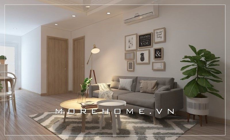 Kiểu dáng thiết kế hiện đại của Morehome cho phòng khách chung cư đã được nhiều khách hàng ưu ái và ủng hộ.